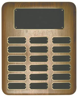 Elliptical Walnut Completed Perpetual Plaque