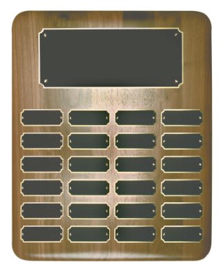 Elliptical Walnut Completed Perpetual Plaque