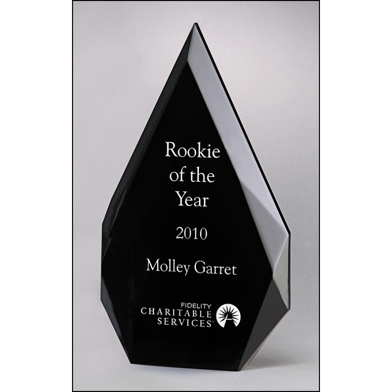 Clear Acrylic Award with Black Silk Screen Back