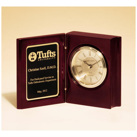 Rosewood Piano Finish Book Clock