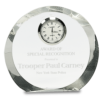 Clear Round Crystal with Clock