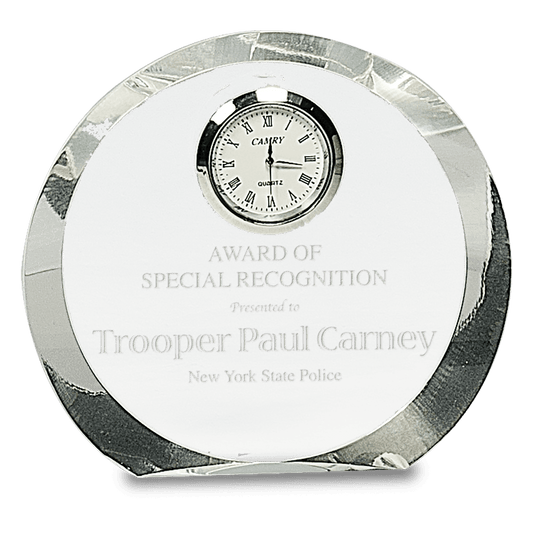 Clear Round Crystal with Clock