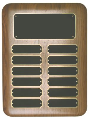 Elliptical Walnut Completed Perpetual Plaque