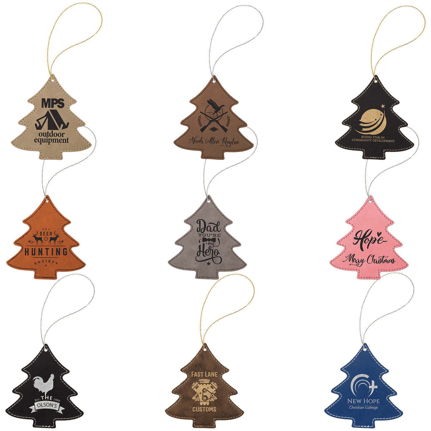 Leatherette Tree Ornament