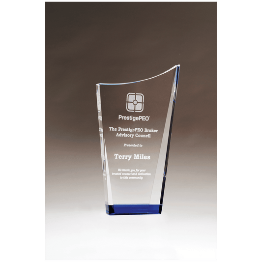 Contemporary Series Crystal with Blue Bottom Award