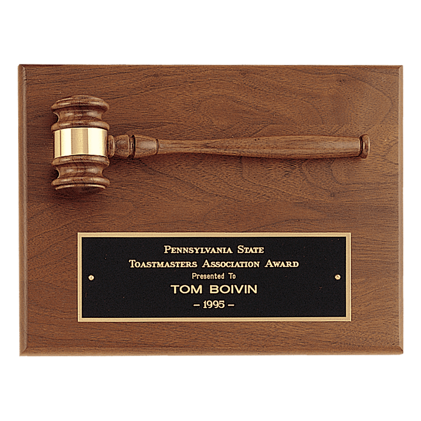 Walnut Plaque with Gavel