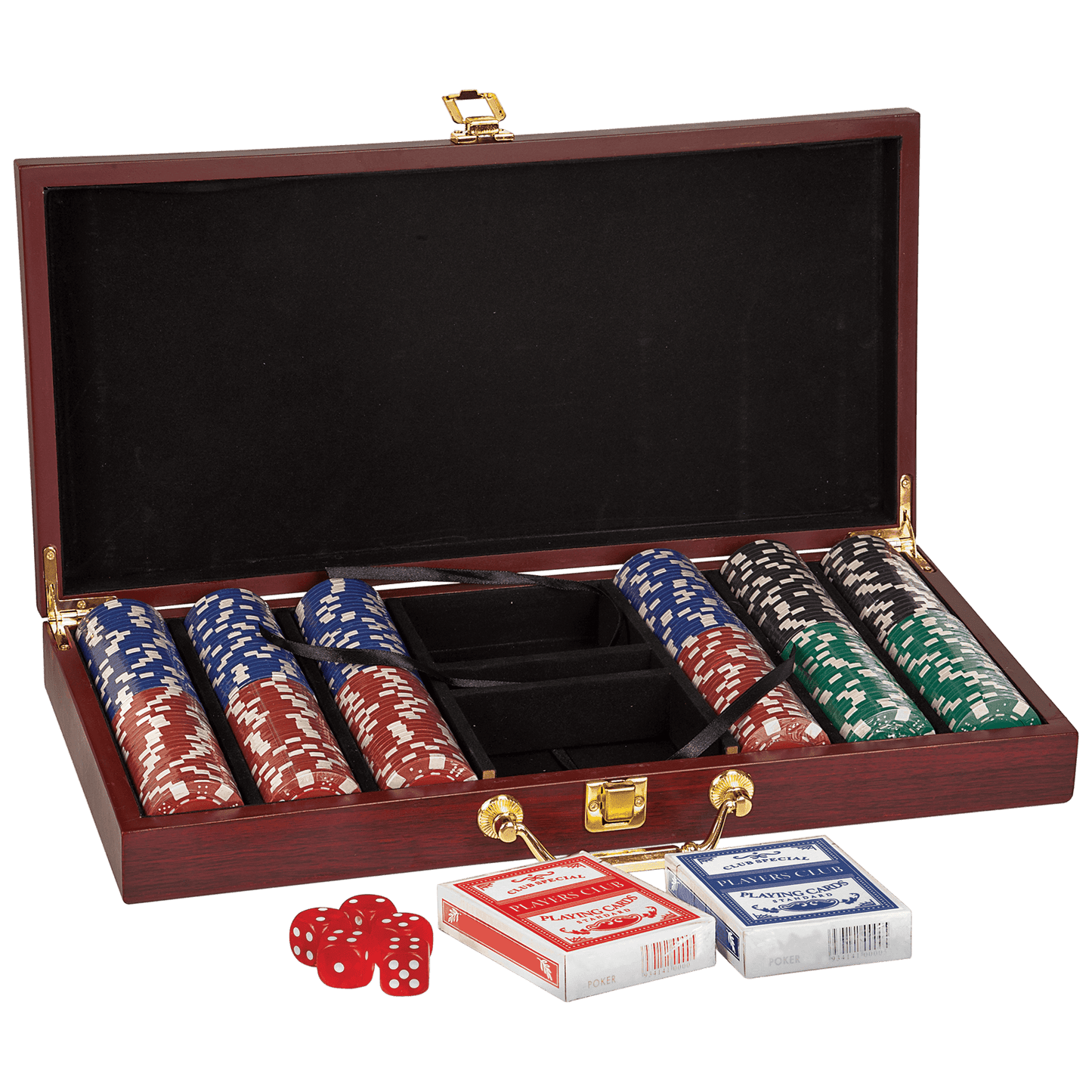 Rosewood Finish Chip Poker Set